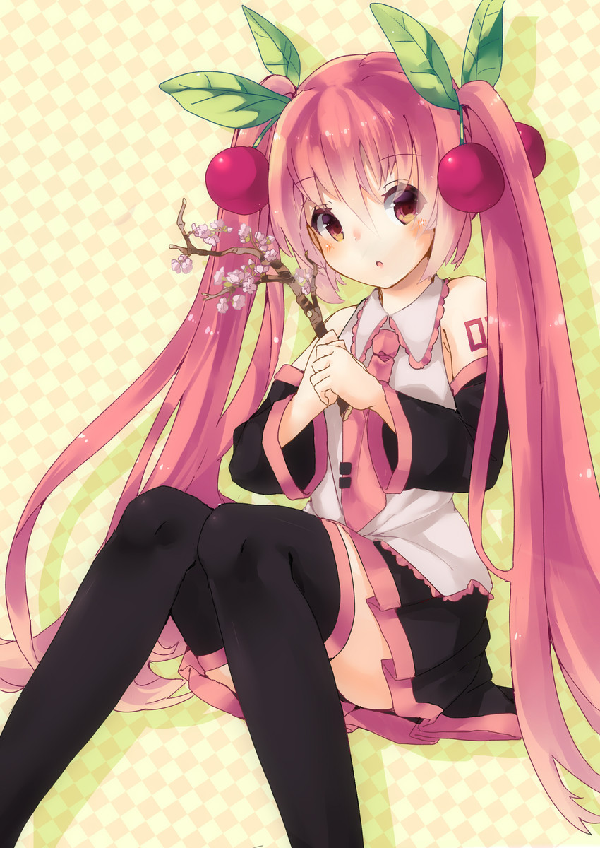 hatsune miku and sakura miku (vocaloid) drawn by ralfi_(syakeakabeko)