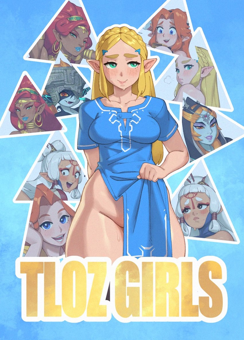 princess zelda, midna, urbosa, paya, and malon (the legend of zelda and 3 more) drawn by riz