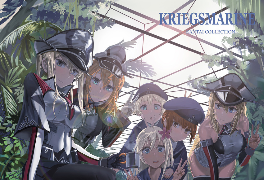 prinz eugen, bismarck, ro-500, graf zeppelin, z1 leberecht maass, and 1 more (kantai collection) drawn by ssamjang_(misosan)