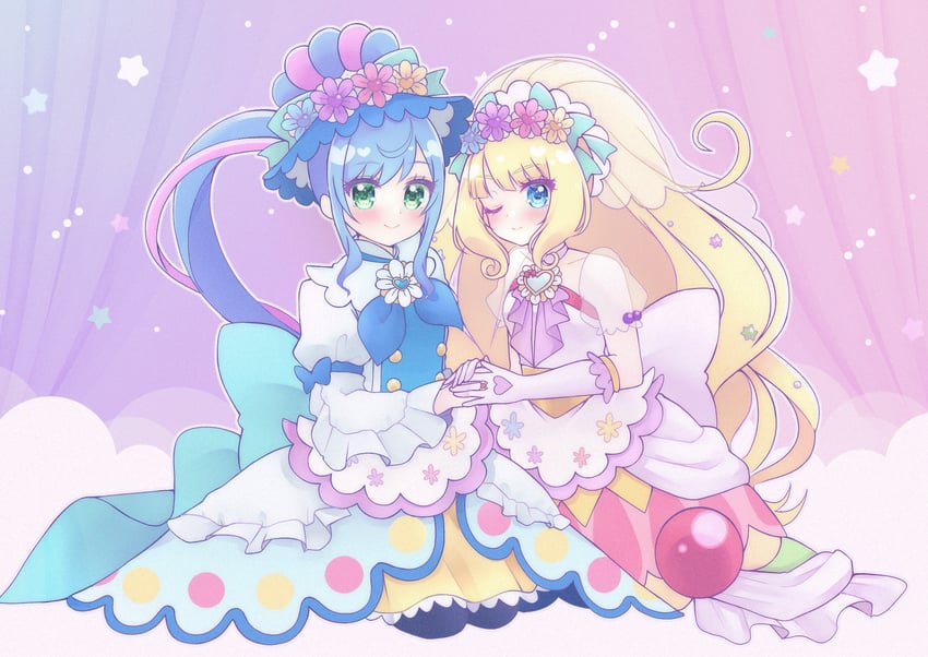 fuwa kokone, kasai amane, cure finale, and cure spicy (precure and 1 more) drawn by umiyuki_(umi_chu)