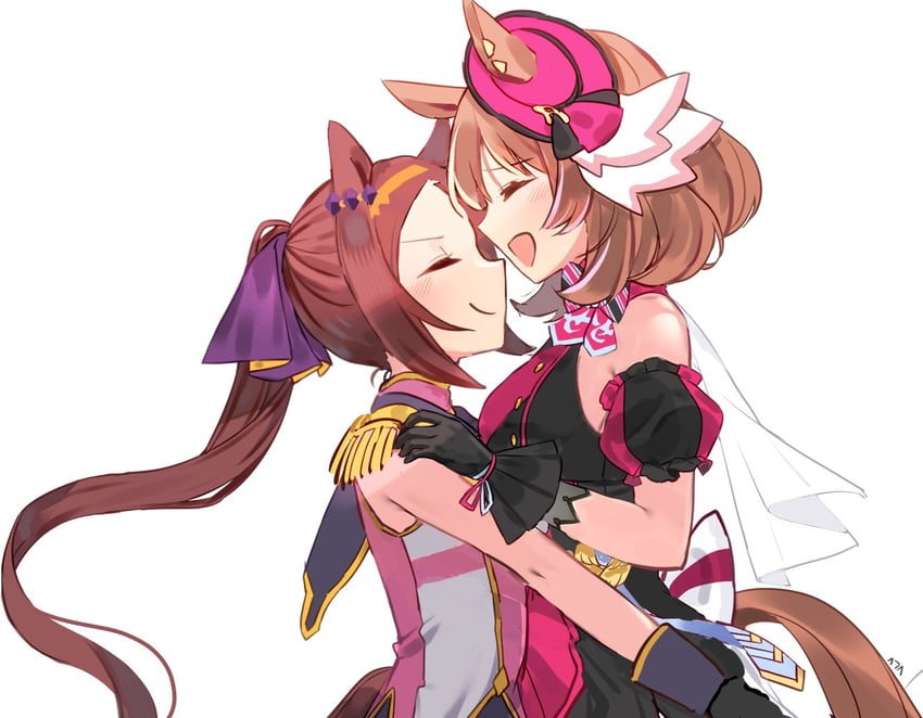 sakura bakushin o and north flight (umamusume) drawn by ehogari