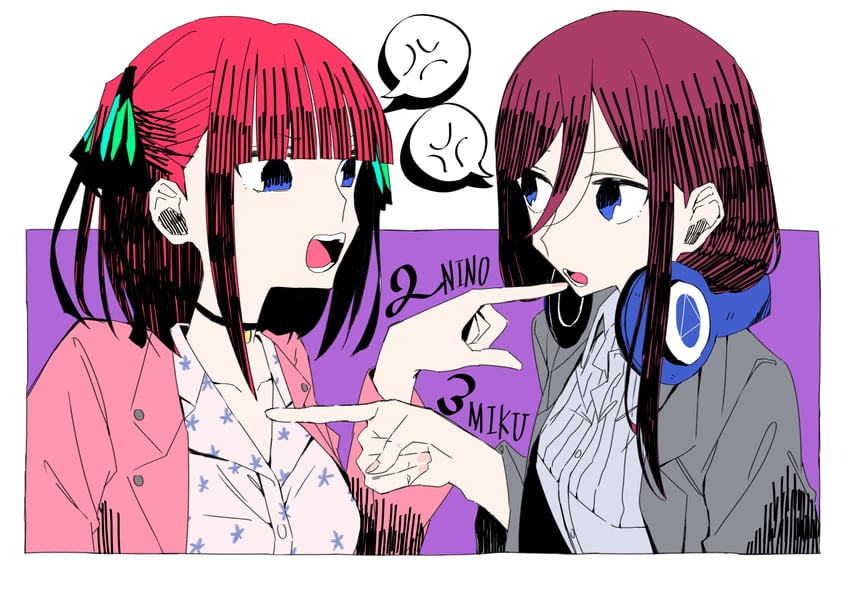 nakano nino and nakano miku (go-toubun no hanayome) drawn by yukipanna