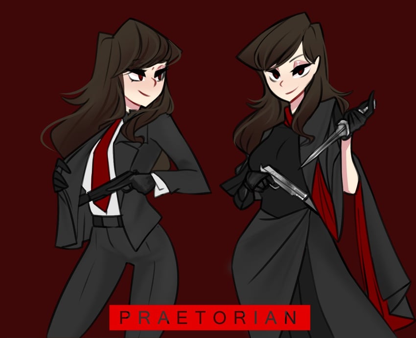 praetorian and agent 47 (original and 1 more) drawn by centurii-chan