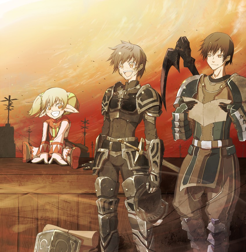 adventurer, white mage, and dark knight (final fantasy and 1 more) drawn by vane_(vane0)
