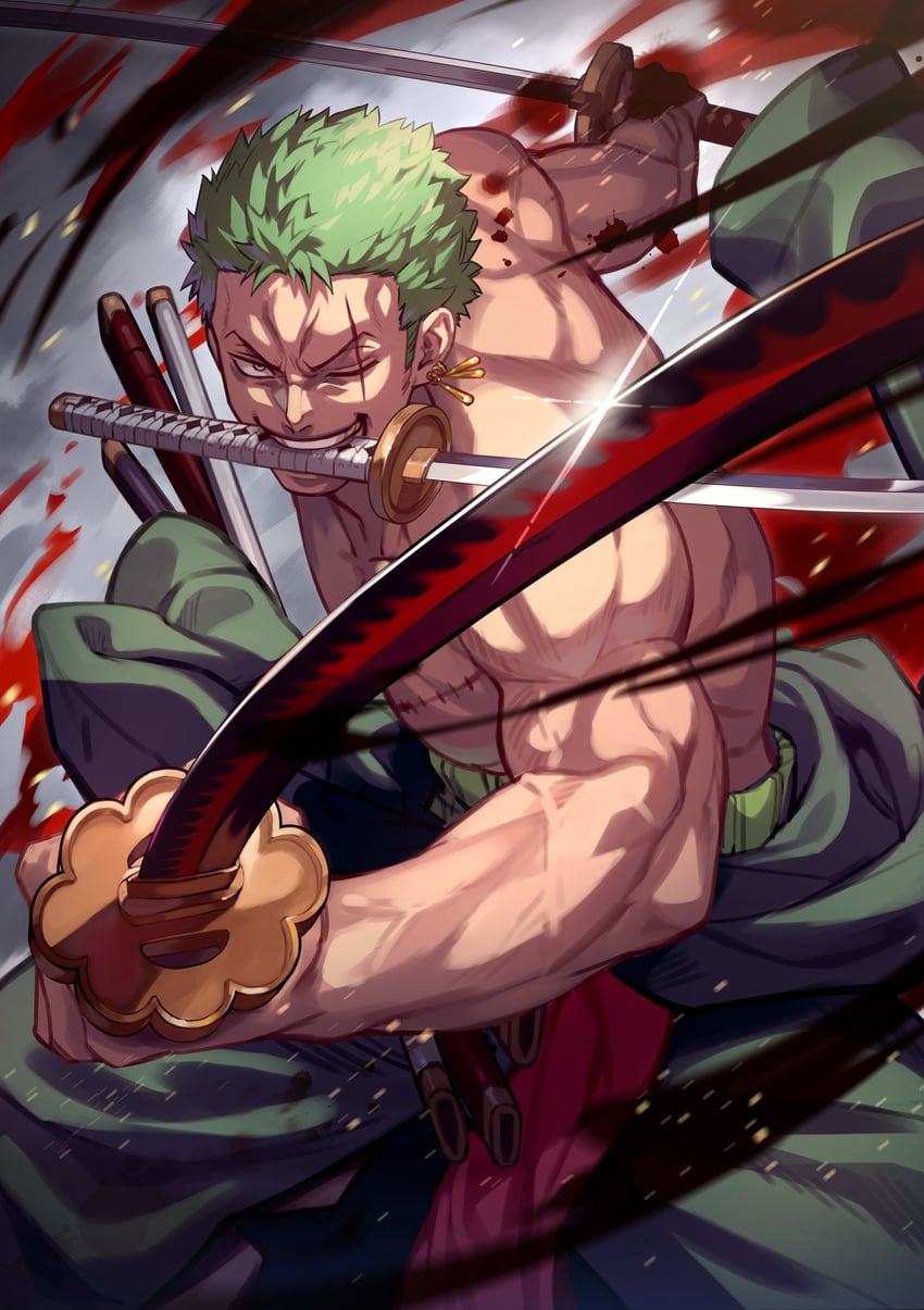 roronoa zoro (one piece) drawn by uedrk_yamato