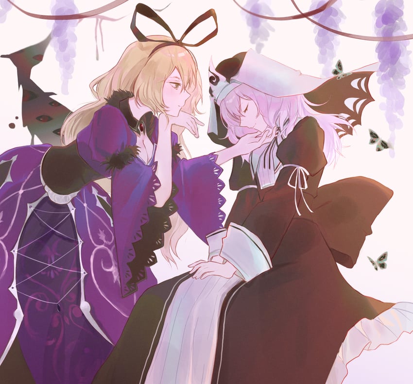 yakumo yukari and saigyouji yuyuko (touhou and 2 more) drawn by hanaya_(fleur) and yuuren_kyouko