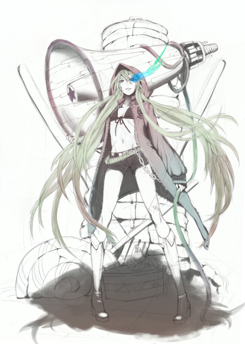 hatsune miku and black rock shooter (vocaloid and 1 more) drawn by nayu