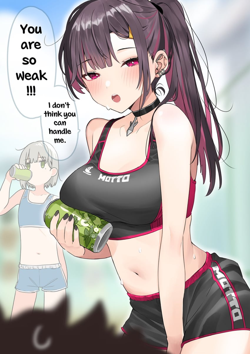 long-haired girl and haruka (original) drawn by motto_notto