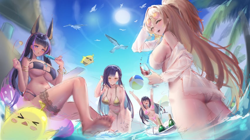 manjuu, lion, cleopatra, trafalgar, and trinidad (azur lane) drawn by dreiworks