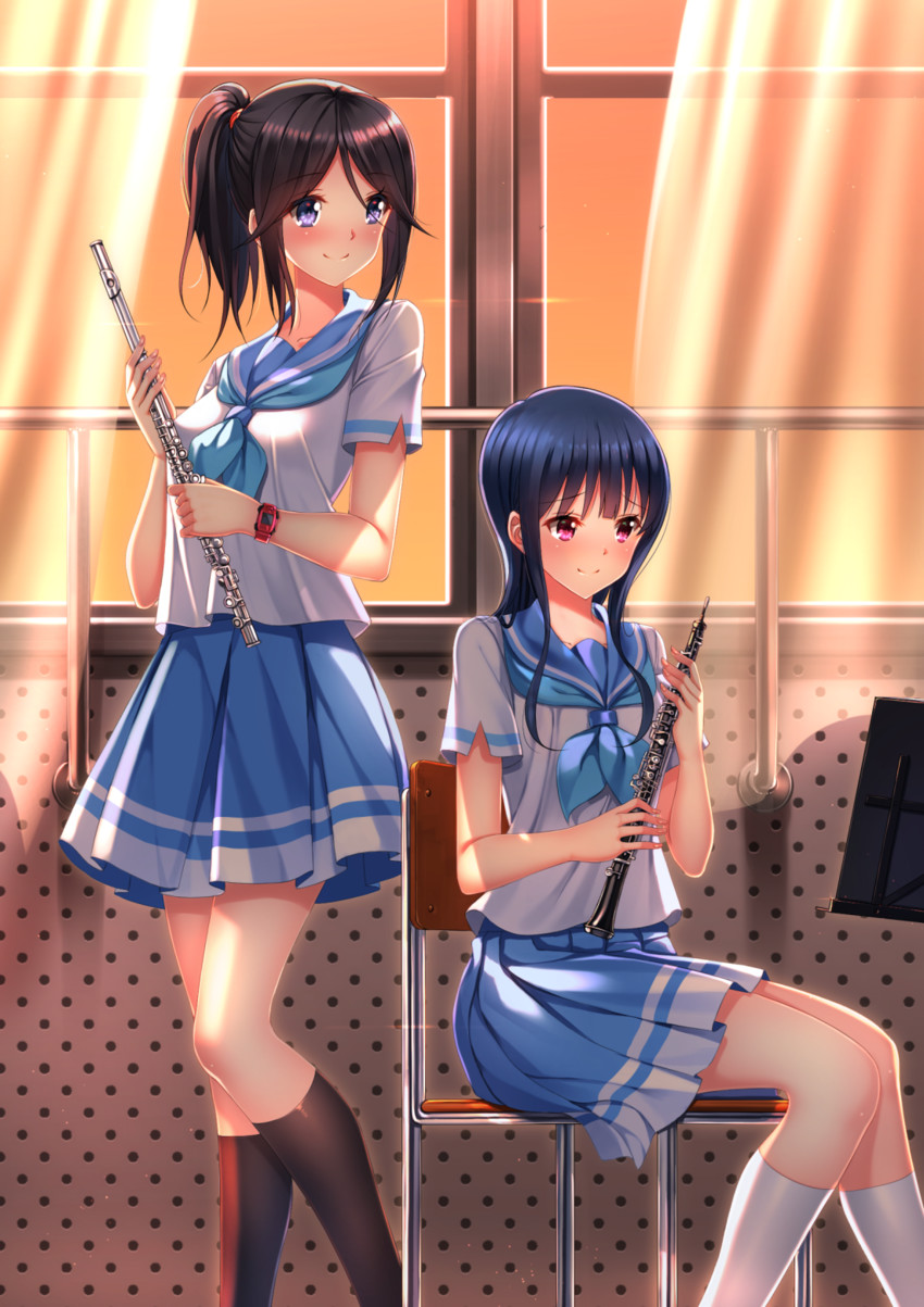 yoroizuka mizore and kasaki nozomi (hibike! euphonium) drawn by swordsouls