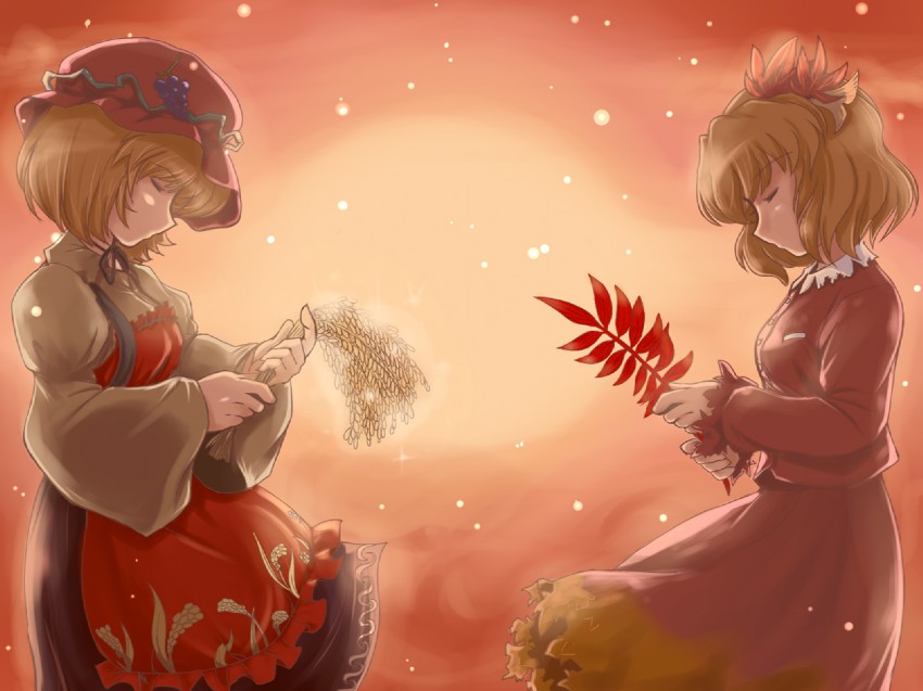 aki minoriko and aki shizuha (touhou) drawn by flx