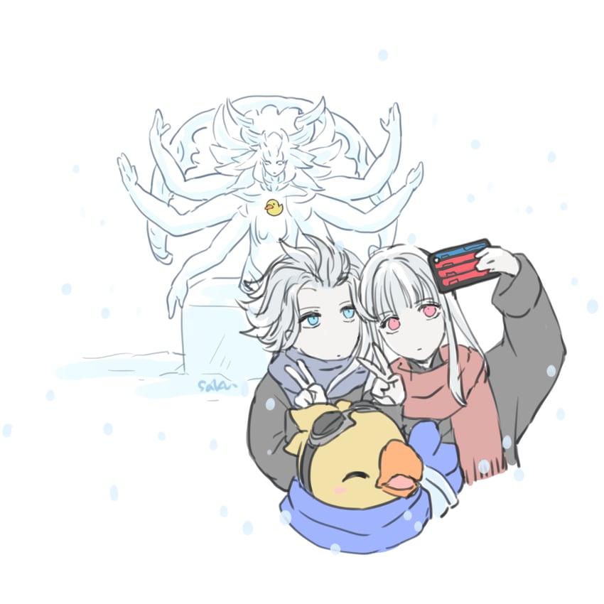 omega, omega-f, alpha, omega-m, and alpha omega (final fantasy and 1 more) drawn by saku_ff11