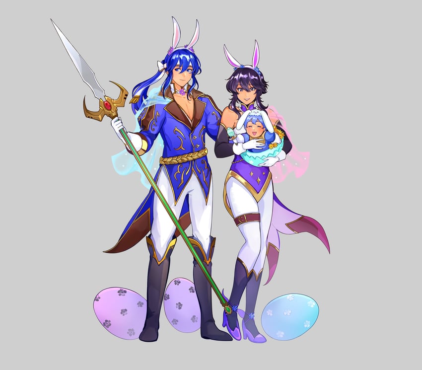 seliph, larcei, and selia (fire emblem and 1 more) drawn by lamb_(contra_entry)