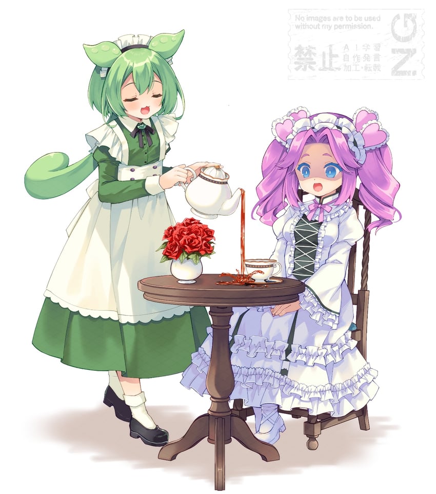 zundamon and shikoku metan (utau and 1 more) drawn by purinpurin