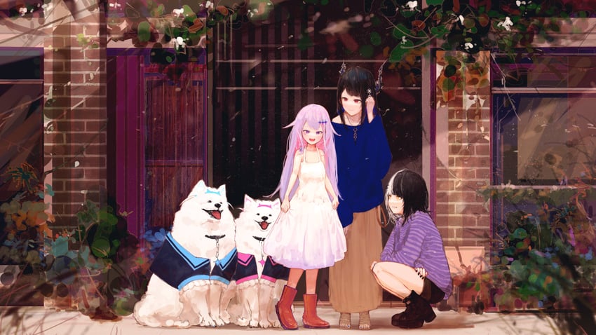 shiori novella, nerissa ravencroft, fuwawa abyssgard, mococo abyssgard, and koseki bijou (hololive and 1 more) drawn by yto9