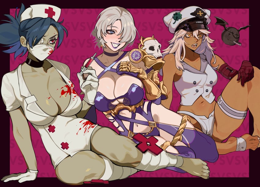 ramlethal valentine, valentine, and isabella valentine (guilty gear and 2 more) drawn by porqueloin