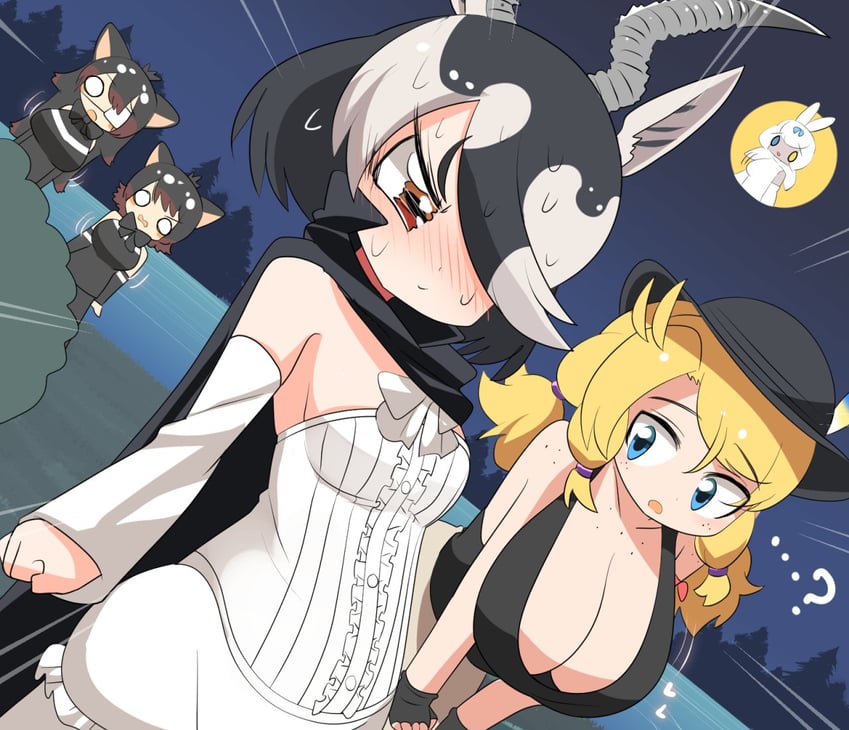 australian devil, tasmanian devil, blackbuck, calenda, and tsukuyomi shinshi (kemono friends and 1 more) drawn by lets0020