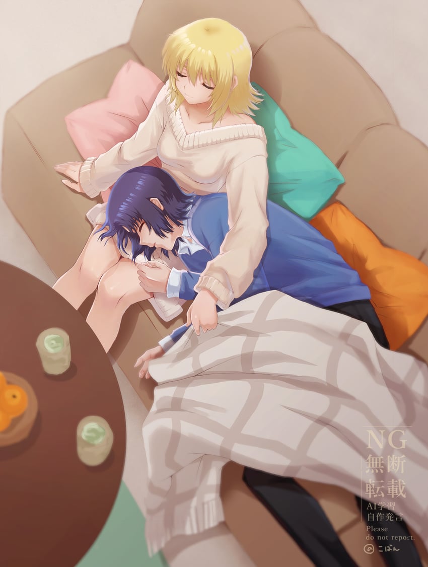 cagalli yula athha and athrun zala (gundam and 1 more) drawn by koban_(zouwqprlfvilaod)
