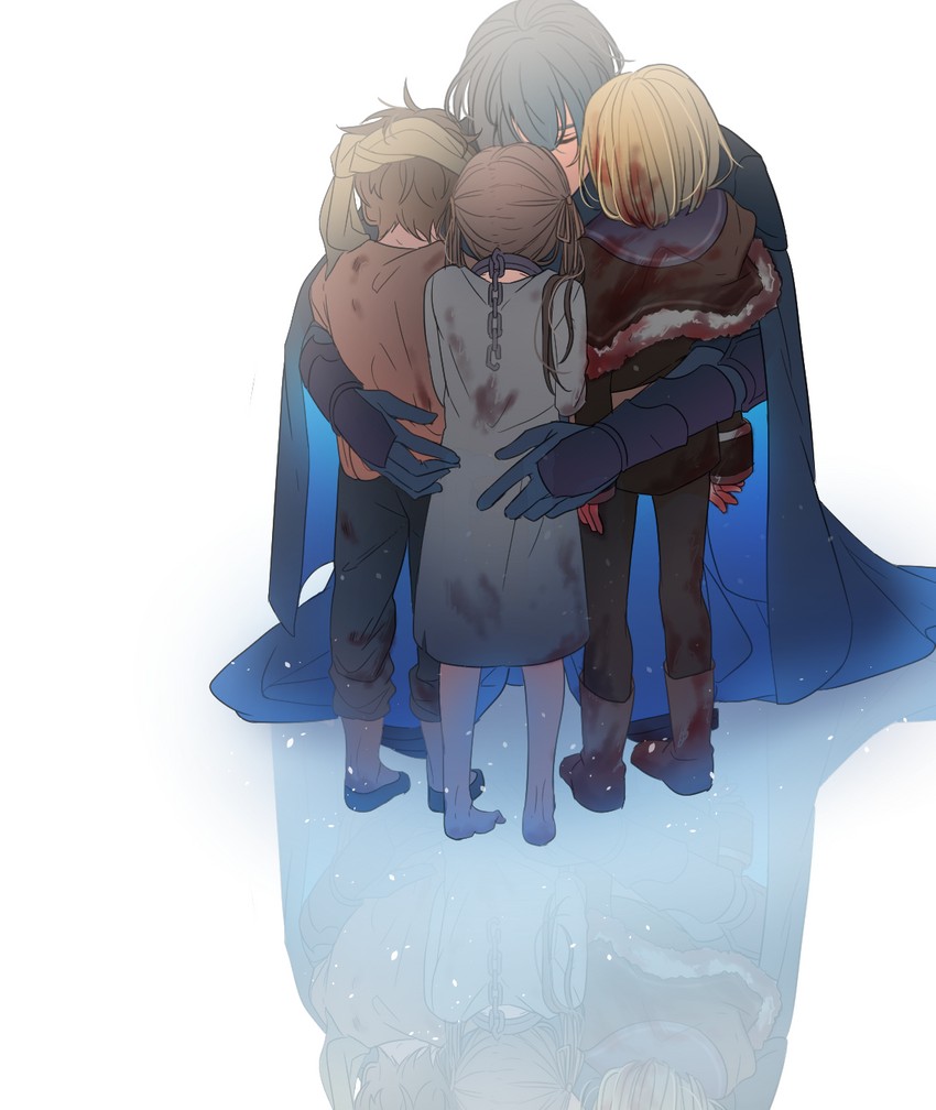 edelgard von hresvelg, dimitri alexandre blaiddyd, male byleth, and claude von riegan (fire emblem and 1 more) drawn by guriya