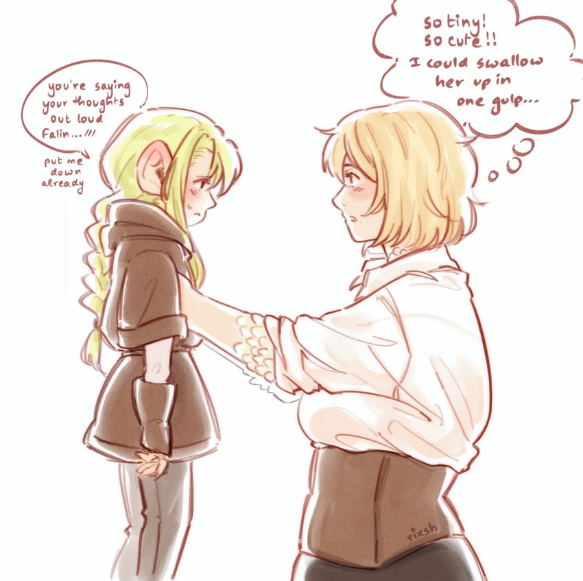 marcille donato and falin touden (dungeon meshi) drawn by rixypill