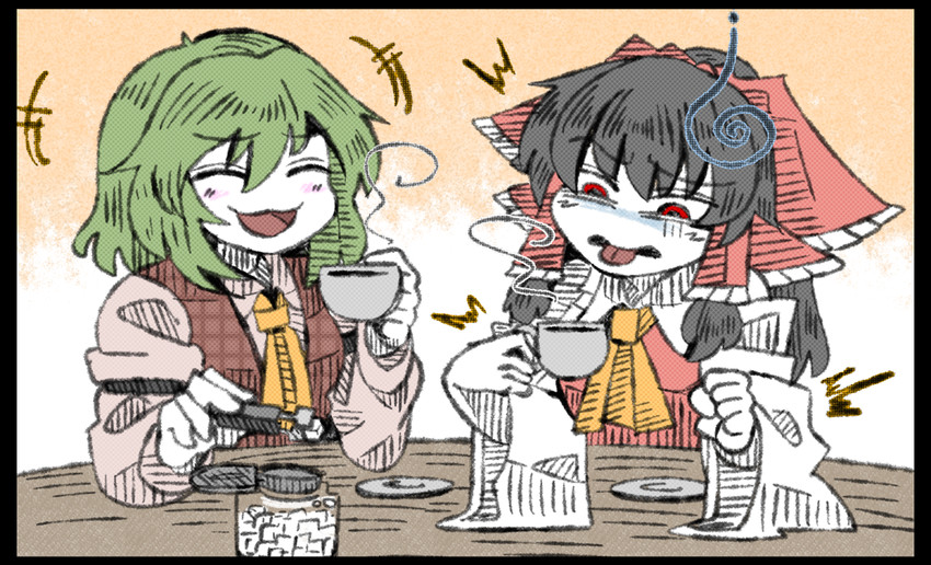 hakurei reimu and kazami yuuka (touhou) drawn by suenari_(peace)