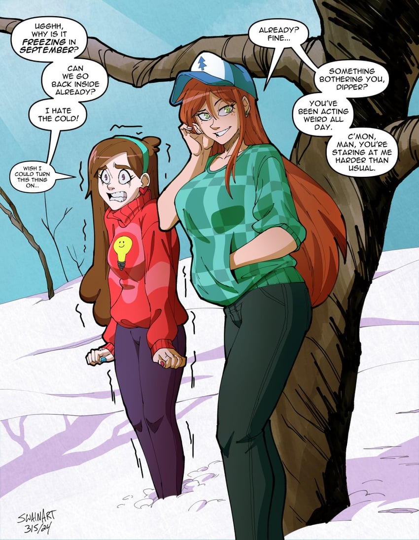mabel pines and wendy corduroy (gravity falls) drawn by swain_(artist)