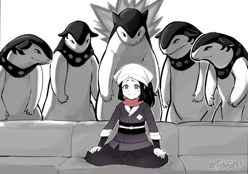 akari, typhlosion, and hisuian typhlosion (pokemon and 1 more) drawn by artsheops