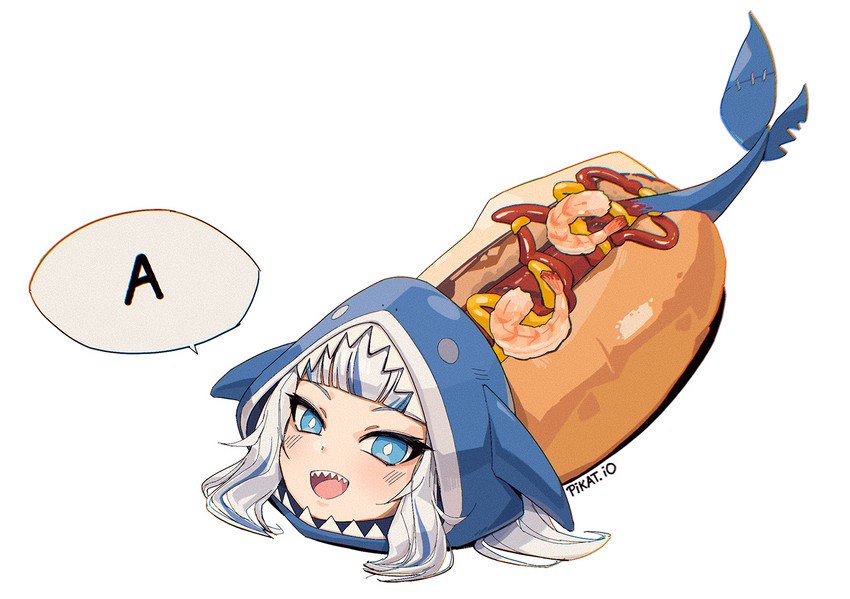 gawr gura (hololive and 1 more) drawn by pikat