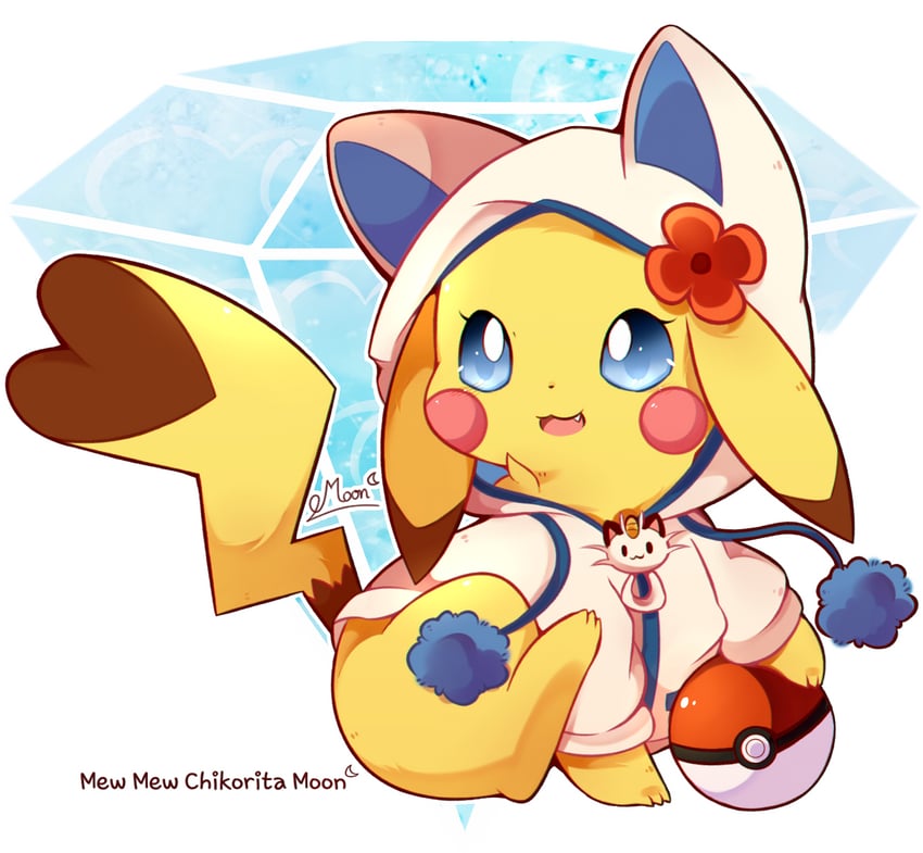 pikachu and meowth (pokemon) drawn by mew_mew_chikorita_moon