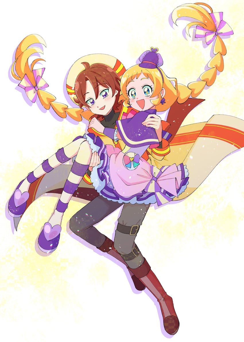 inukai iroha, cure friendy, and toyama satoru (precure and 1 more) drawn by hinoki_(91011)