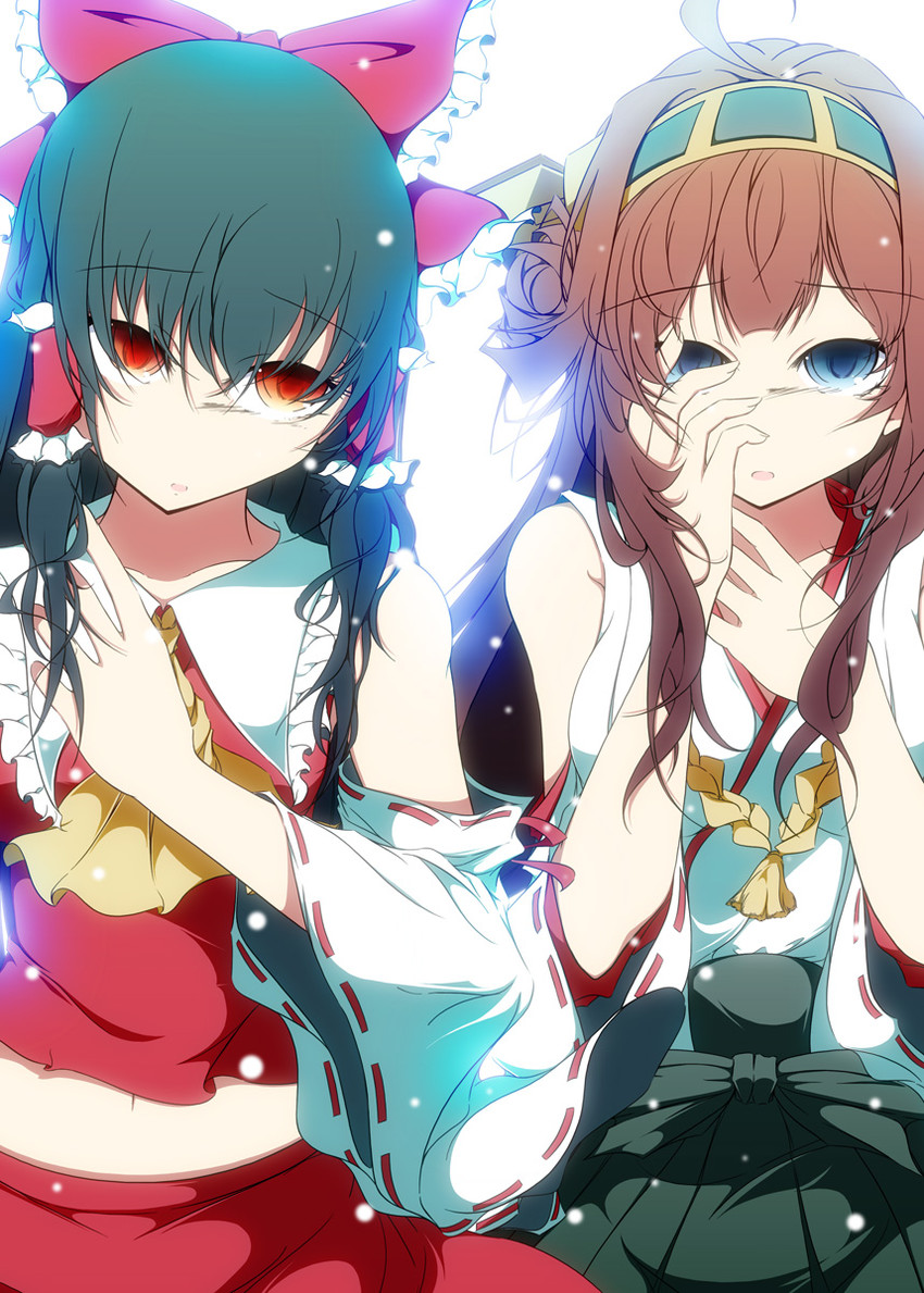 hakurei reimu and kongou (touhou and 1 more) drawn by mashiroyu