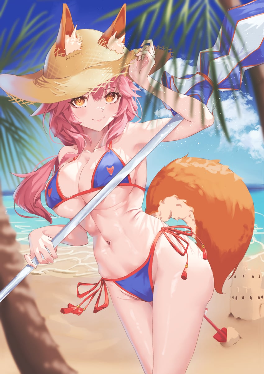 tamamo and tamamo no mae (fate and 1 more) drawn by wanzi2222