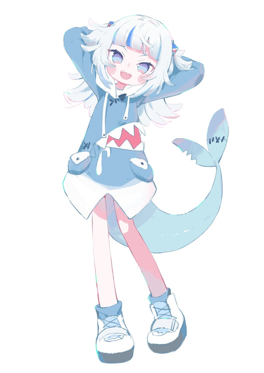gawr gura (hololive and 1 more) drawn by gaogao_(gaogaomegu)