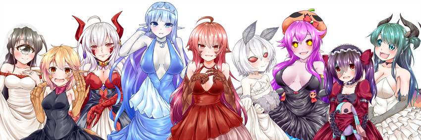 liza, horo, dina, ran, sala, and 4 more (monster musume no iru nichijou and 1 more) drawn by akahito_(kemoyuru)