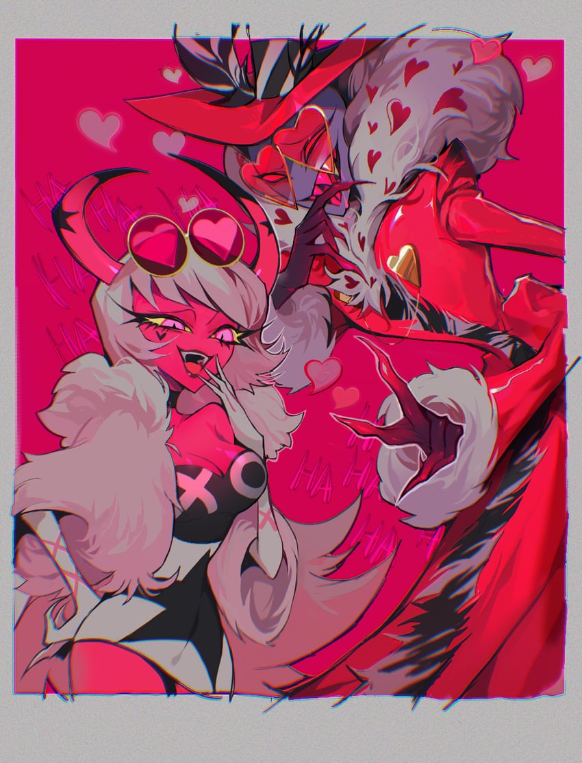 valentino and verosika mayday (hazbin hotel and 1 more) drawn by kouneiyan76957