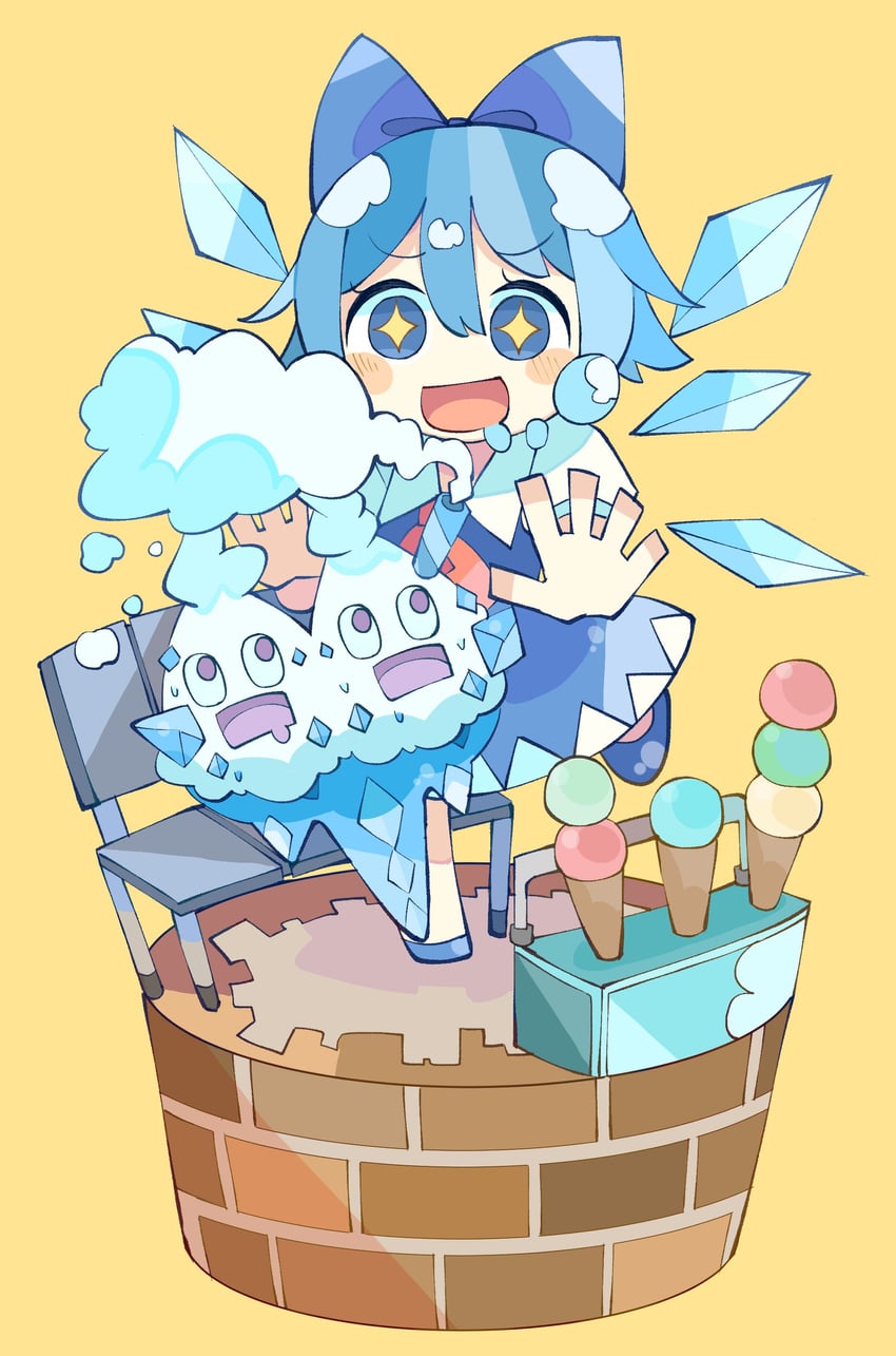 cirno and vanilluxe (touhou and 1 more) drawn by baron_(x5qgeh)