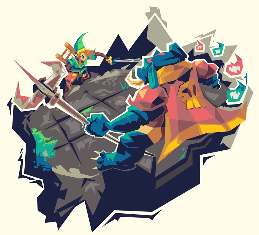 link and ganon (the legend of zelda) drawn by buginacup