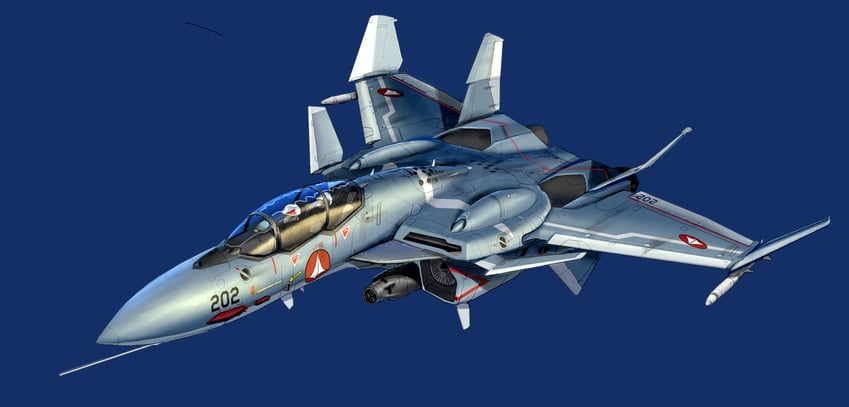 vf-0, kudou shin, vf-0d, and edgar lasalle (macross and 1 more) drawn by asterozoa