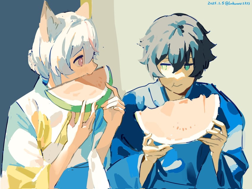 annytf and vedal987 (indie virtual youtuber and 1 more) drawn by lexingzi