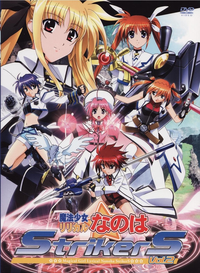 fate testarossa, takamachi nanoha, raising heart, bardiche, subaru nakajima, and 8 more (lyrical nanoha and 1 more) drawn by okuda_yasuhiro