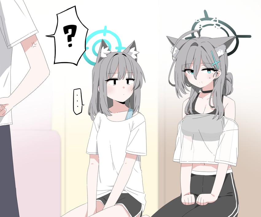 sensei, shiroko, and shiroko terror (blue archive) drawn by b.t._(boob_tong)