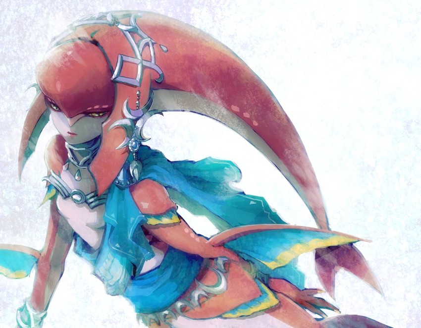 mipha (the legend of zelda and 1 more) drawn by yo_mo