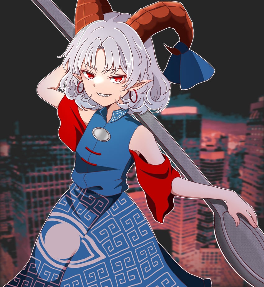 toutetsu yuuma (touhou and 1 more) drawn by oni_tama