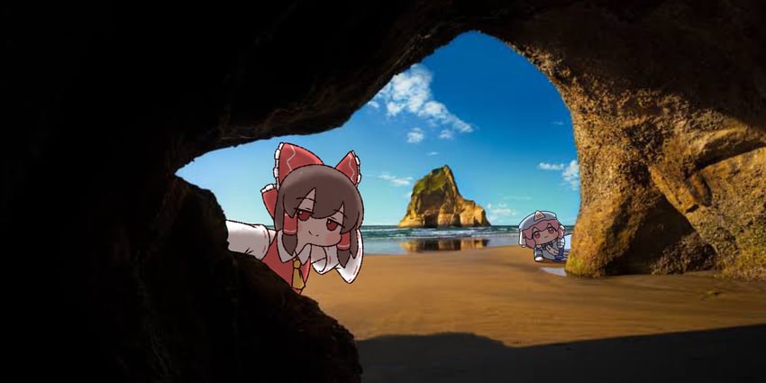 hakurei reimu and saigyouji yuyuko (touhou and 2 more) drawn by y75zei