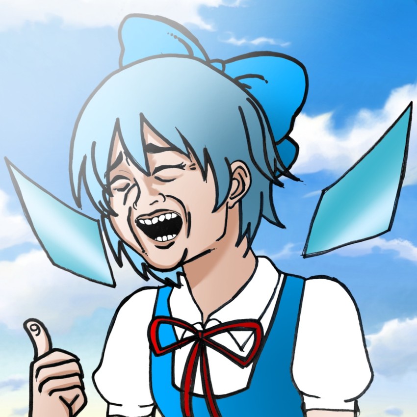 cirno and yao ming (touhou and 1 more) drawn by isatzelda251-ii