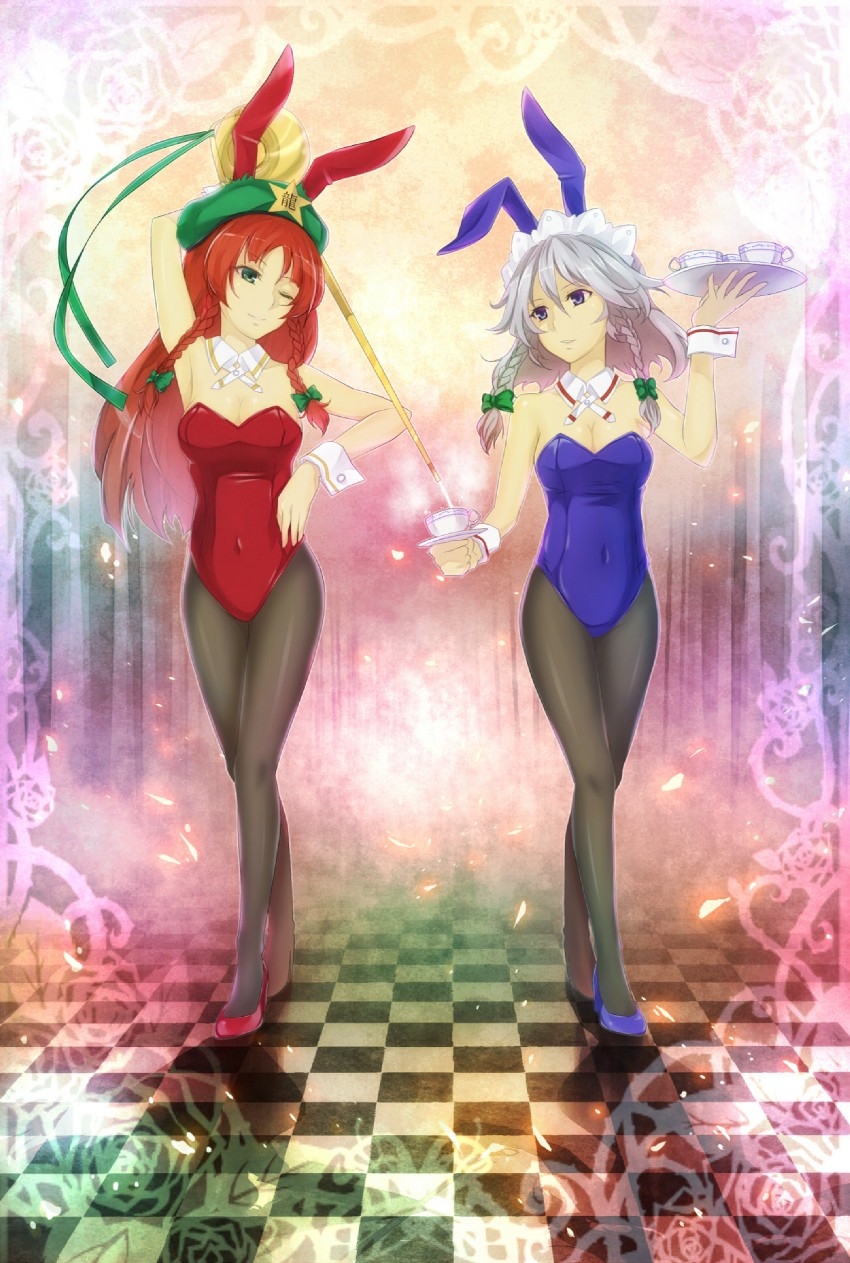 izayoi sakuya and hong meiling (touhou) drawn by makita_(twosidegekilove)