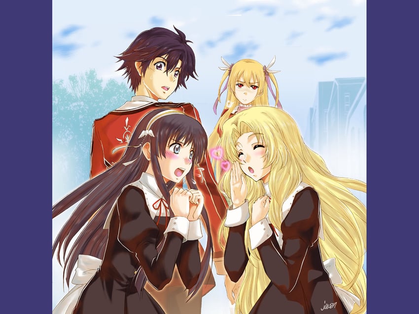 rean schwarzer, alisa reinford, elise schwarzer, and alfin reise arnor (eiyuu densetsu and 2 more) drawn by xiacheng_tatsuya