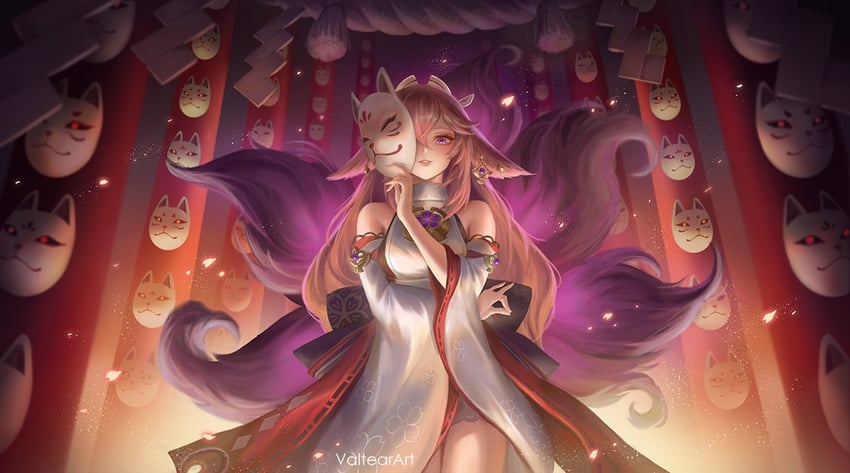 yae miko (genshin impact) drawn by valtear