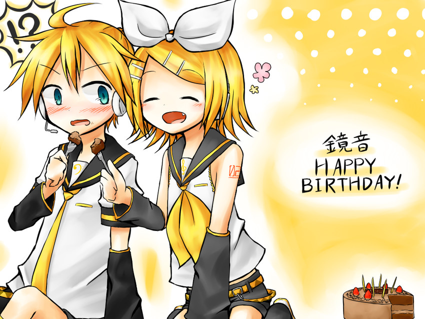 kagamine rin and kagamine len (vocaloid) drawn by himada_(nyanko)