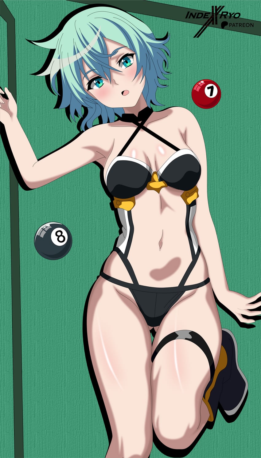 sinon (sword art online) drawn by indexxryo